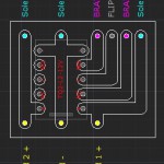 Lay-out for the relay PCB between the Scalextric LED PCB and the flipper solenoids.